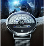 Dom Original Night and Day Horloge - Anoloog Luxe Uurwerk voor Mannen en Vrouwen - Zilver