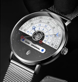 Dom Original Night and Day Horloge - Anoloog Luxe Uurwerk voor Mannen en Vrouwen - Zilver