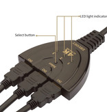 Besiuni HDMI-Schalter 3-in-1-Splitter-Konverter-Adapterkabel - 4K 30Hz - 3 Anschlüsse - Schwarz