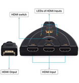 Besiuni Cable Adaptador Convertidor Divisor 3 en 1 Conmutador HDMI - 4K 30Hz - 3 Puertos - Negro