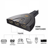 Besiuni Przełącznik HDMI 3 w 1 Splitter Converter Adapter Kabel - 4K 30 Hz - 3 Porty - Czarny