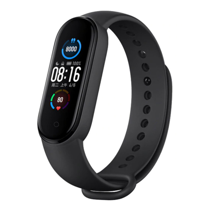 Mi Band 5 Smartband Sport Fitness Tracker Reloj inteligente Reloj de actividad con teléfono inteligente AMOLED iOS Android Negro