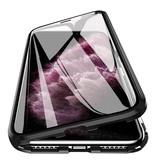 Stuff Certified® iPhone 8 Magnet 360 ° Hülle mit gehärtetem Glas - Ganzkörperhülle + schwarze Displayschutzfolie