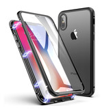 Stuff Certified® iPhone X Magnetic 360 ° Case with Tempered Glass - Full Body Cover Case + Black Screen Protector