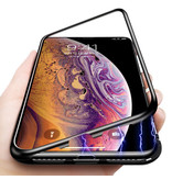 Stuff Certified® iPhone XS Magnetic 360 ° Hülle mit gehärtetem Glas - Ganzkörperhülle + schwarze Displayschutzfolie