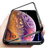Stuff Certified® iPhone XR Magnetic 360 ° Case with Tempered Glass - Full Body Cover Case + Black Screen Protector