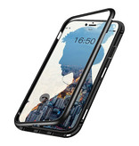 Stuff Certified® iPhone SE (2020) Magnetyczne etui 360 ° ze szkłem hartowanym - całe etui + osłona ekranu w kolorze czarnym