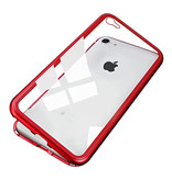 Stuff Certified® iPhone 6 Plus Magnetic 360 ° Case with Tempered Glass - Full Body Cover Case + Screen Protector Red