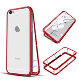 Stuff Certified® Custodia magnetica 360 ° per iPhone 6 Plus con vetro temperato - Custodia integrale + protezione schermo rossa