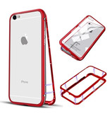 Stuff Certified® iPhone 6 Plus Magnetic 360 ° Case with Tempered Glass - Full Body Cover Case + Screen Protector Red