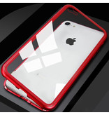 Stuff Certified® Funda Magnética 360 ° para iPhone 6 Plus con Cristal Templado - Funda de Cuerpo Entero + Protector de Pantalla Rojo