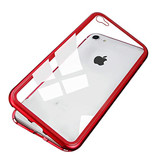 Stuff Certified® iPhone 6S Plus Magnetic 360 ° Case with Tempered Glass - Full Body Cover Case + Screen Protector Red