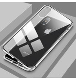 Stuff Certified® Coque Magnétique 360 ° iPhone 7 avec Verre Trempé - Coque Intégrale + Protecteur d'écran Blanc
