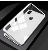 Stuff Certified® Coque iPhone 8 Plus Magnétique 360 ° avec Verre Trempé - Coque Intégrale + Protecteur d'écran Blanc