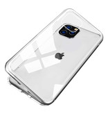 Stuff Certified® iPhone 11 Magnetyczne etui 360 ° ze szkłem hartowanym - całe etui + osłona ekranu w kolorze białym