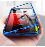 Stuff Certified® iPhone SE (2020) Magnetyczne etui 360 ° ze szkłem hartowanym - całe etui + folia ochronna na ekran w kolorze niebieskim