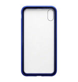 Stuff Certified® Funda Magnética 360 ° con Cristal Templado para iPhone SE (2020) - Funda de Cuerpo Entero + Protector de Pantalla Azul