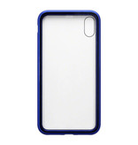 Stuff Certified® iPhone SE (2020) Magnetische 360 ° Hülle mit gehärtetem Glas - Ganzkörperhülle + Displayschutzfolie Blau