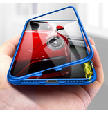 Stuff Certified® iPhone XR Magnetic 360 ° Case with Tempered Glass - Full Body Cover Case + Screen Protector Blue