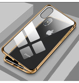 Stuff Certified® Custodia magnetica 360 ° per iPhone XR con vetro temperato - Custodia integrale + protezione schermo color oro