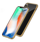 Stuff Certified® Magnetyczne etui 360 ° do iPhone'a XS ze szkłem hartowanym - całe etui + folia ochronna na ekran w kolorze złotym