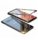 Stuff Certified® Samsung Galaxy S10 Plus Magnetische 360 ° Hülle mit gehärtetem Glas - Ganzkörperhülle + Displayschutzfolie Schwarz