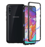 Stuff Certified® Samsung Galaxy A20 Magnetic 360 ° Case with Tempered Glass - Full Body Cover Case + Screen Protector Black