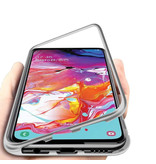 Stuff Certified® Samsung Galaxy A70 Magnetyczne etui 360 ° ze szkłem hartowanym - całe etui + folia ochronna na ekran w kolorze srebrnym