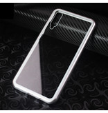 Stuff Certified® Samsung Galaxy A50 Magnetic 360 ° Hülle mit gehärtetem Glas - Ganzkörperhülle + Displayschutzfolie Silber