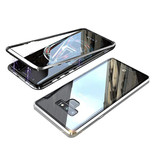 Stuff Certified® Custodia magnetica 360 ° per Samsung Galaxy Note 9 con vetro temperato - Custodia integrale + protezione schermo argento