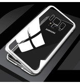 Stuff Certified® Custodia magnetica 360 ° per Samsung Galaxy Note 9 con vetro temperato - Custodia integrale + protezione schermo argento