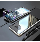 Stuff Certified® Samsung Galaxy Note 9 Magnetische 360 ° Hülle mit gehärtetem Glas - Ganzkörperhülle + Displayschutzfolie Silber