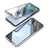 Stuff Certified® Custodia Ultra Magnetica 360 ° per Samsung Galaxy S20 con Vetro Temperato - Custodia Full Body + Proteggi Schermo Argento