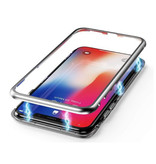 Stuff Certified® Samsung Galaxy S10 Plus Magnetic 360 ° Case with Tempered Glass - Full Body Cover Case + Screen Protector Silver