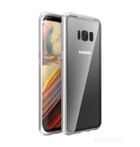 Stuff Certified® Custodia magnetica 360 ° per Samsung Galaxy S8 Plus con vetro temperato - Custodia integrale + protezione schermo argento