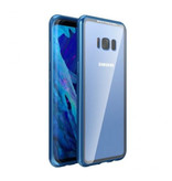 Stuff Certified® Coque Magnétique 360 ° Samsung Galaxy S8 avec Verre Trempé - Coque Intégrale + Protecteur d'écran Bleu