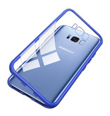 Stuff Certified® Samsung Galaxy S8 Plus Magnetyczne etui 360 ° ze szkłem hartowanym - całe etui + folia ochronna na ekran w kolorze niebieskim