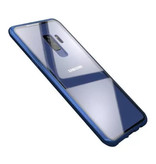 Stuff Certified® Coque Magnétique 360 ° Samsung Galaxy S9 avec Verre Trempé - Coque Intégrale + Protecteur d'écran Bleu