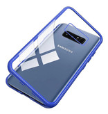 Stuff Certified® Samsung Galaxy S10 Plus Magnetyczne etui 360 ° ze szkłem hartowanym - całe etui + folia ochronna na ekran w kolorze niebieskim
