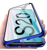 Stuff Certified® Funda Magnética 360 ° con Cristal Templado para Samsung Galaxy S20 - Funda de Cuerpo Entero + Protector de Pantalla Azul