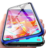 Stuff Certified® Funda Magnética 360 ° con Cristal Templado para Samsung Galaxy Note 10 - Funda de Cuerpo Entero + Protector de Pantalla Azul