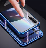 Stuff Certified® Samsung Galaxy A10 Magnetic 360 ° Case with Tempered Glass - Full Body Cover Case + Screen Protector Blue