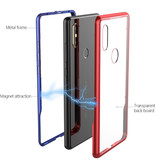 Stuff Certified® Samsung Galaxy A10 Magnetic 360 ° Hülle mit gehärtetem Glas - Ganzkörperhülle + Displayschutzfolie Blau