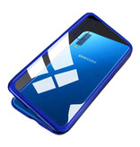 Stuff Certified® Samsung Galaxy A50 Magnetyczne etui 360 ° ze szkłem hartowanym - całe etui + folia ochronna na ekran w kolorze niebieskim