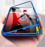 Stuff Certified® Samsung Galaxy A50 Magnetic 360 ° Hülle mit gehärtetem Glas - Ganzkörperhülle + Displayschutzfolie Blau