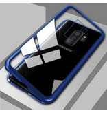 Stuff Certified® Samsung Galaxy A8 Plus Magnetisch 360° Hoesje met Tempered Glass - Full Body Cover Hoesje + Screenprotector Blauw