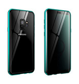 Stuff Certified® Coque Magnétique 360 ° Samsung Galaxy A8 Plus avec Verre Trempé - Coque Intégrale + Protecteur d'Écran Vert