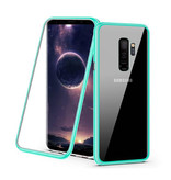 Stuff Certified® Samsung Galaxy A8 Plus Magnetic 360 ° Case with Tempered Glass - Full Body Cover Case + Screen Protector Green