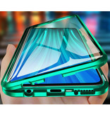 Stuff Certified® Samsung Galaxy A70 Magnetic 360 ° Hülle mit gehärtetem Glas - Ganzkörperhülle + Displayschutz grün