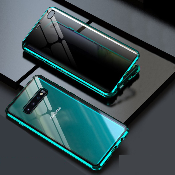 Samsung Galaxy Note 8 Magnetic 360 ° Case with Tempered Glass - Full Body Cover Case + Screen Protector Green